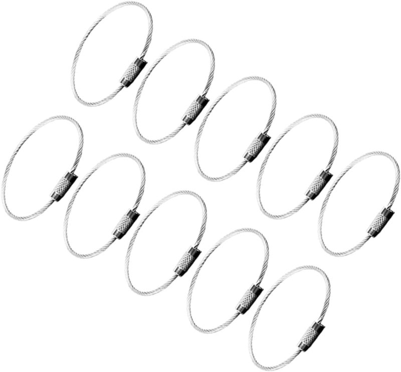 Upgraded classic design 10pcs DIY Steel Wire Rope Loop Keychains Heavy Duty Keyring Steel Wire Cable Tags Loops Hot & cold climate compatible Modern warehouse management Multiple local stock source Global sizing options Room to room portable KSA standard compatible design Long lasting universal build Wide use selected material Gulf mainstream practical design Gulf popular simple design Elegant practical design Fine polished finish Light sturdy raw material Labor saving Fast warehouse picking Flexible anti-break Experience optimized build Fine detail N/S/C nationwide deliver Bulk storage easy optimized build Globally trusted quality Simple multifunctional build All item simple matching build Daily use improved quality - Image 1