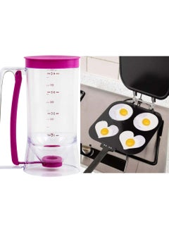 Pancake Making Mold Hotcake,Flip Up Open Slim Pan 4 in 1 Pancake Maker Pan With Cake Batter Dispenser