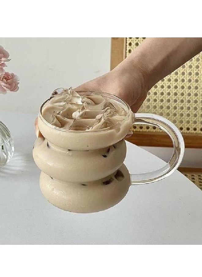 ماركة غير محددة كوب زجاجي حلزوني بمقبض أنيق - مشروباتك المثلجة المفضلة قطعة واحدة (450 مل)  - Image 2