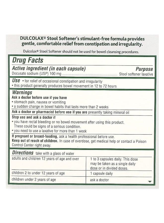 Dulcolax, Stool Softener, 50 Liquid Gels (Packaging may vary) - Image 2
