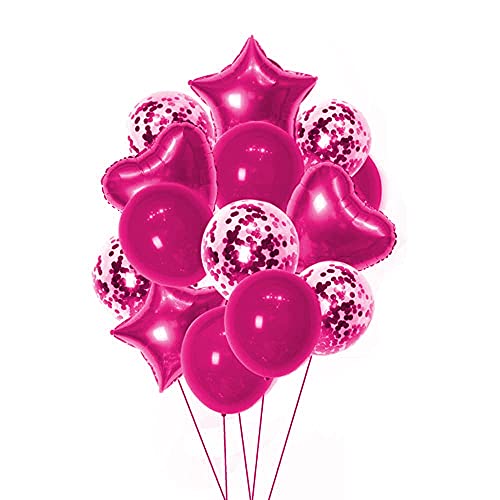 Crackles Party Mix Rose Mix Metallic, Confetti and Foil Balloons for All Kind of Balloon Party Decorations (Rose Mix), 14 Pieces Combo - Image 1