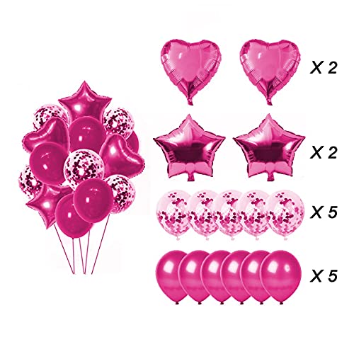 Crackles Party Mix Rose Mix Metallic, Confetti and Foil Balloons for All Kind of Balloon Party Decorations (Rose Mix), 14 Pieces Combo - Image 2