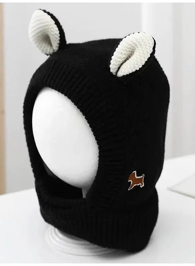 Ziory Wool Animal Designed Knitted Cap - Black - Image 2