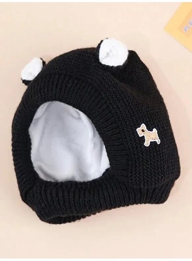 Ziory Wool Animal Designed Knitted Cap - Black - Image 3