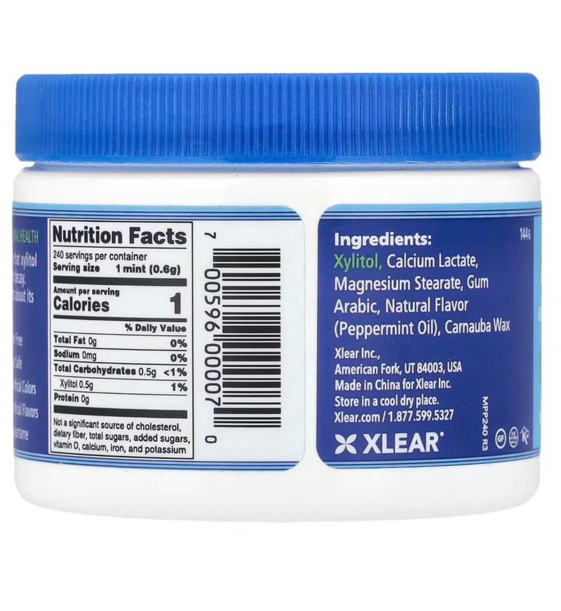 إكسلير Xlear Spry® حلوى نعناع بالفلفل (Peppermint)، 240 قطعة، 144 - Image 2