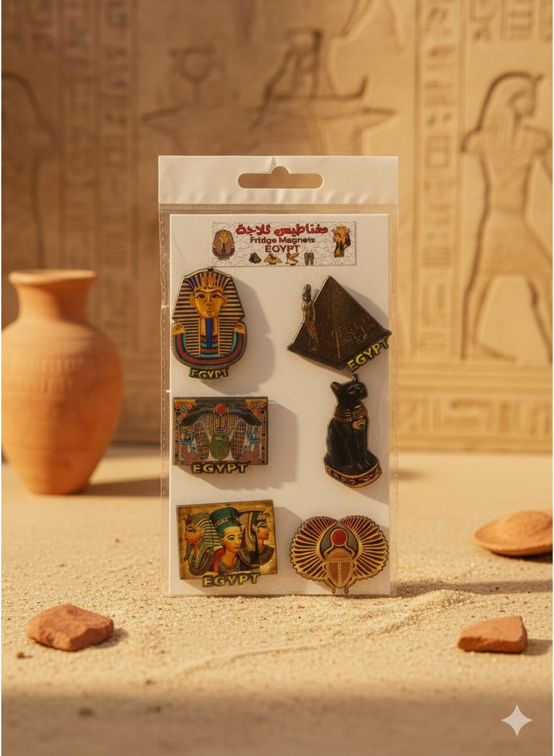 Pharaonic Fridge Magnet Set – Ancient Egyptian Civilization Symbols – Unique Kitchen Decor – Egyptian Souvenir (6 Pieces) Multi-Design & Multi-Color. - Image 2