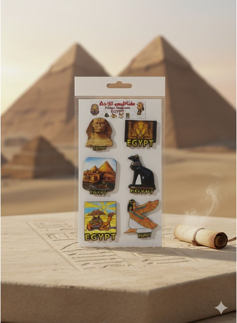 Pharaonic Fridge Magnet Set – Ancient Egyptian Civilization Symbols – Unique Kitchen Decor – Egyptian Souvenir (6 Pieces) Multi-Design & Multi-Color. - Image 3