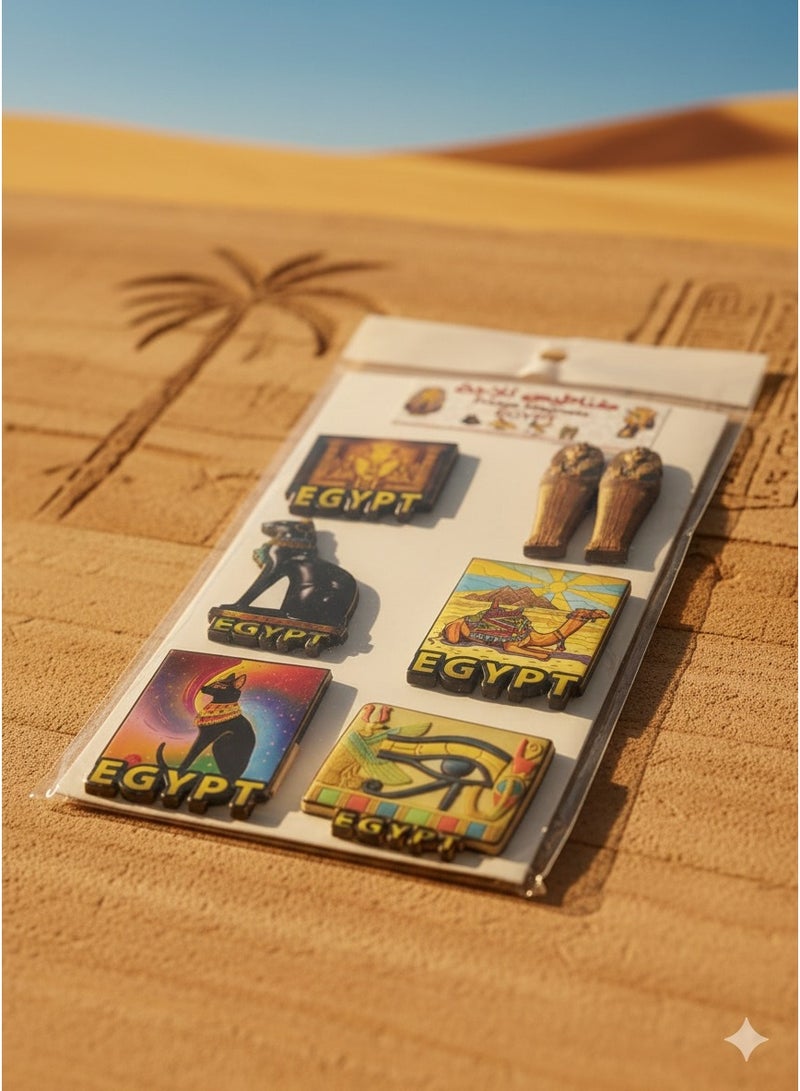 Pharaonic Fridge Magnet Set – Ancient Egyptian Civilization Symbols – Unique Kitchen Decor – Egyptian Souvenir (6 Pieces) Multi-Design & Multi-Color. - Image 5