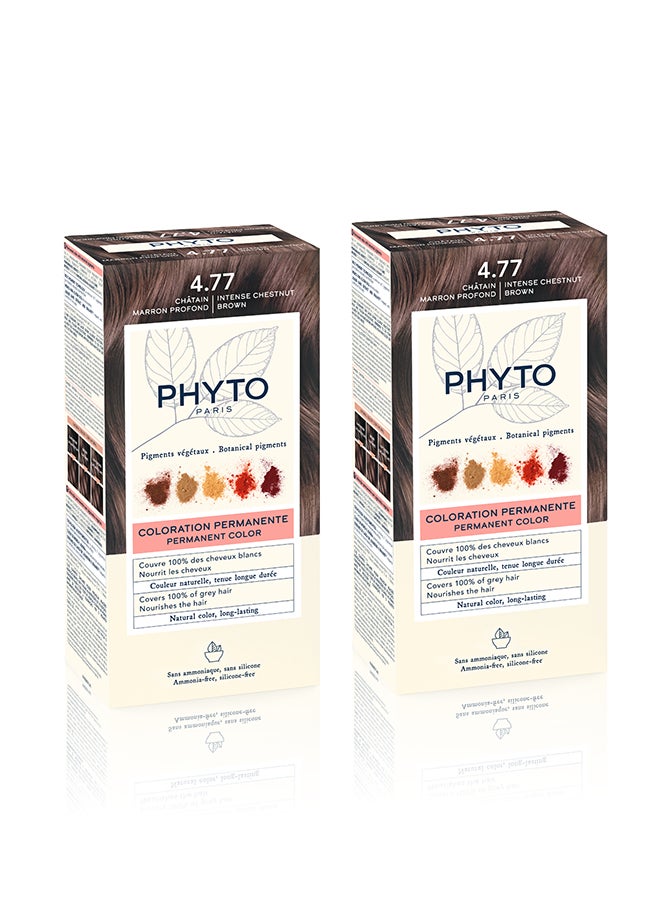 Phyto Pack of 2 - Phyto Phytocolor 4.77 intense chestnut brown - Image 1