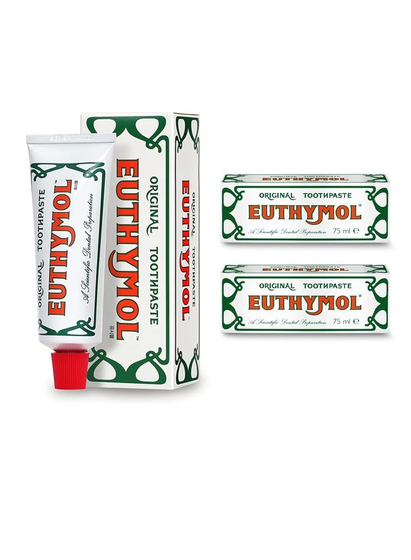 يوثيمول عبوة من معجون أسنان أصلي 2 × 75 مل