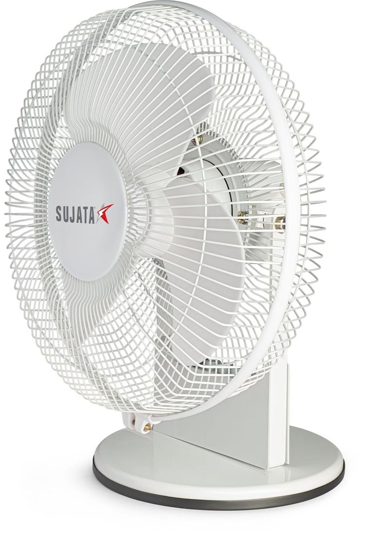 سوجاتا Sujata Table Fan for Home | 2300 RPM, 2 Years Warranty | Small Table Fan High Speed for Home, 280 mm Compact Fan with Balanced Blades, Adjustable Tilt, Portable (SAP2700 HS - White) - Image 1