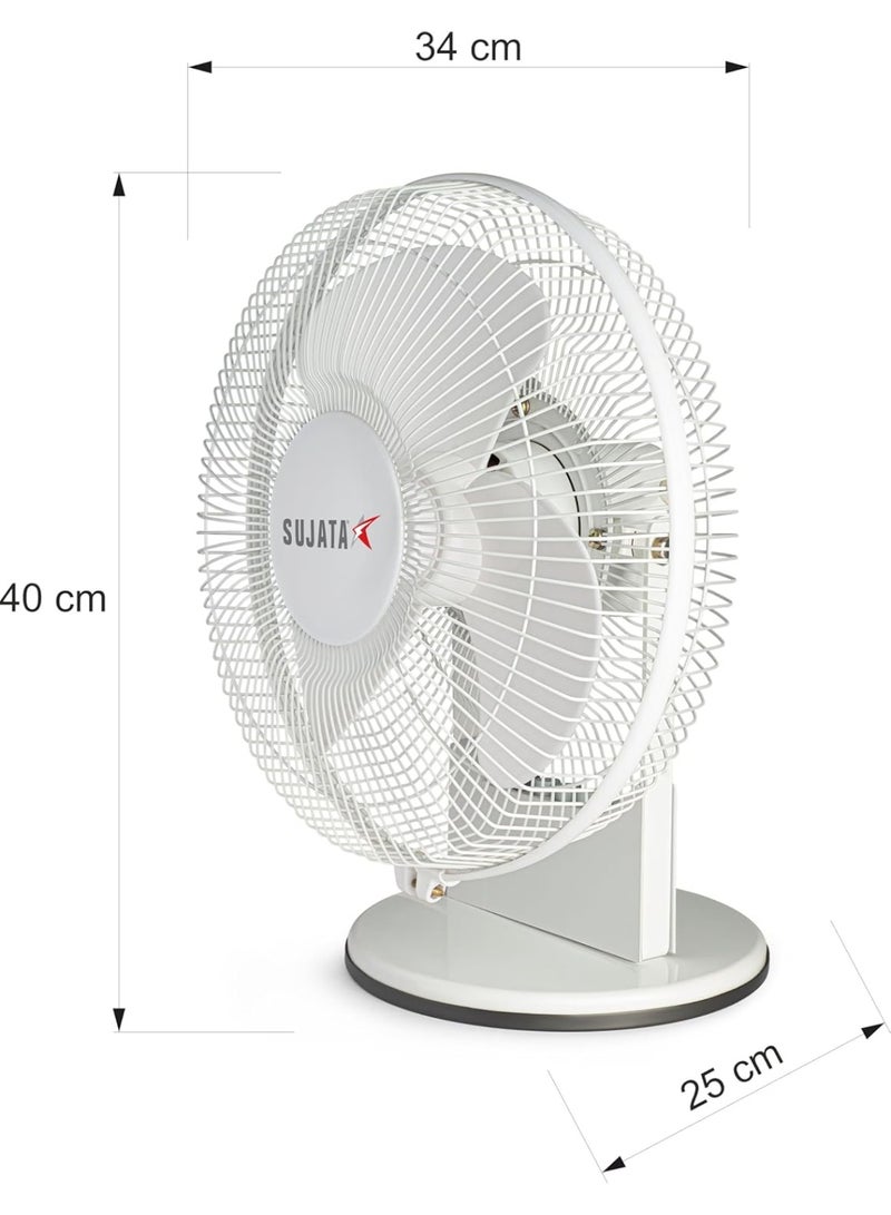 سوجاتا Sujata Table Fan for Home | 2300 RPM, 2 Years Warranty | Small Table Fan High Speed for Home, 280 mm Compact Fan with Balanced Blades, Adjustable Tilt, Portable (SAP2700 HS - White) - Image 4