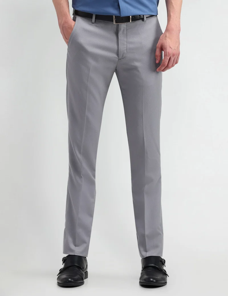 Arrow Slim Fit Mid Rise Trousers