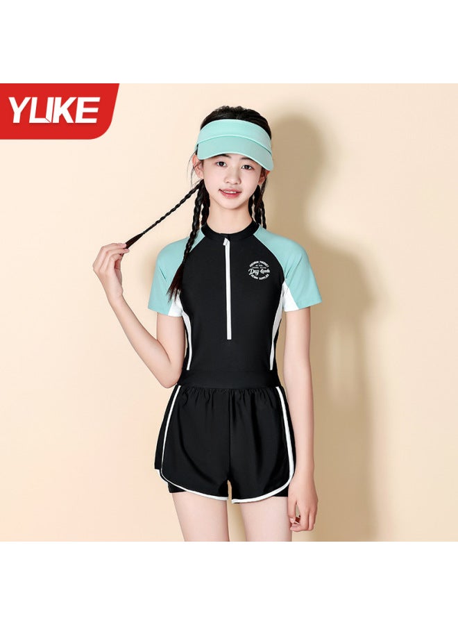 Children's Swimsuit One-piece Boxer Swimming Trunks  New Style Belly-covering Slimming Look Large Size Hot Spring Resort Swimwear