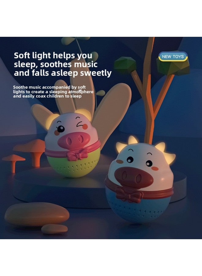 Baby Multi-functional Early Education Story Machine Baby Storytelling Music Player Light Sleep Aid Educational Toys-Color:Cute Fat Tumbler-cow  - Image 4