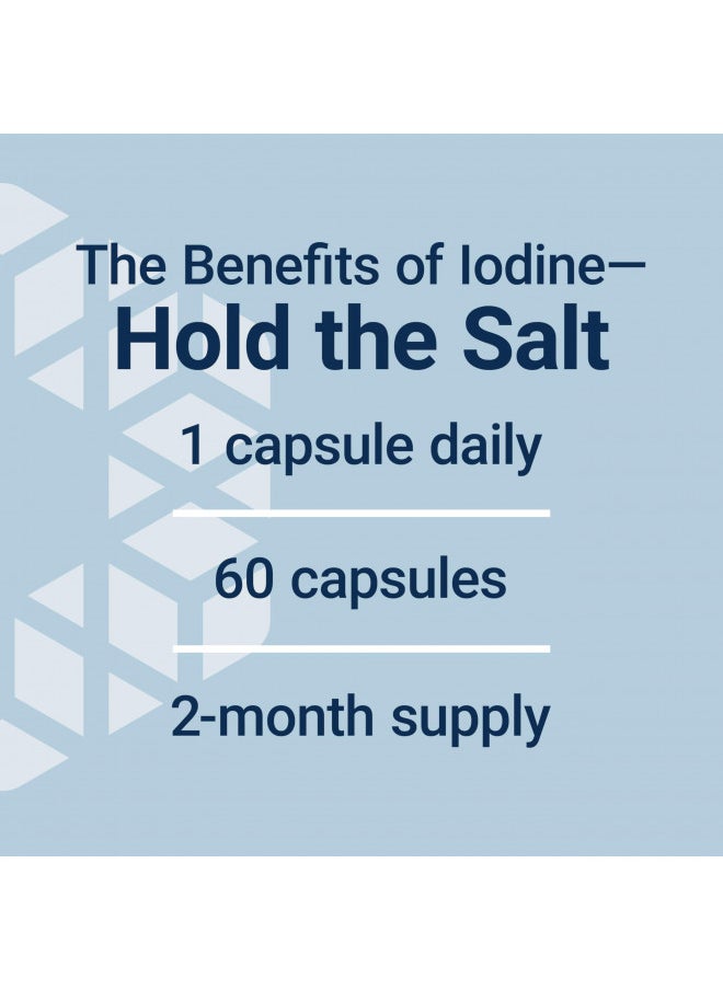 Sea-Iodine 1000 mcg Iodine Supplement Without Salt Iodine From Organic kelp and Bladder Wrack Extracts - Gluten-Free, Non-GMO, Vegetarian - 60 Capsules