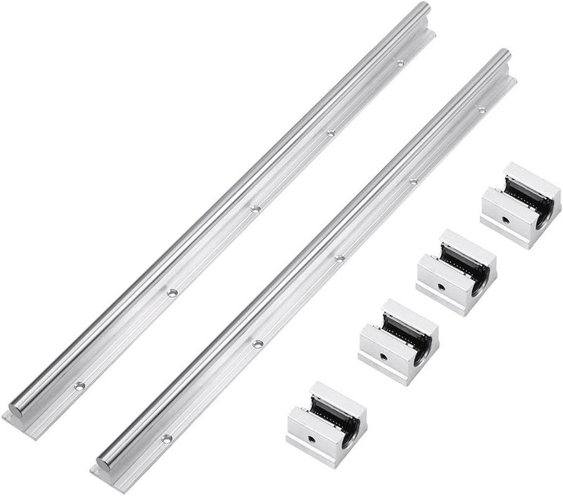 fasient Linear Rail Shaft, 2PCS SBR12-500mm 12MM Linear Bearing Rail Slide Shaft + 4Pcs SBR12UU Blocks, Construction for Long-lasting Performance - Image 1