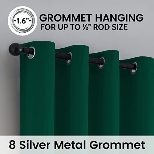 SimpleHome 100% Blackout Curtains for Bedroom,Thermal Insulated Grommet Window Drapes Room Darkening Dark Green Curtains for Living Room with Black Back,52 x 84 Inch,2 Panels - Image 5