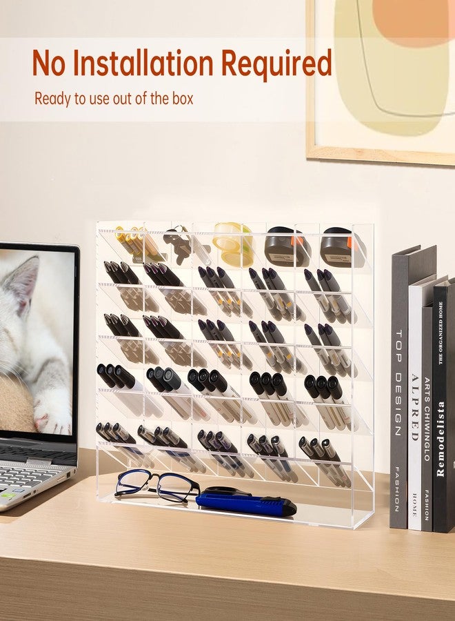 BEYGORM Acrylic Vertical Marker Organizer for 310 Markers with 26 Compartments, Clear Angled Pen & Pencil Holder, Large Desk Stationery & Art Supply Storage for Office & School (14.9 x 12.4 x 4 Inch) - Image 3