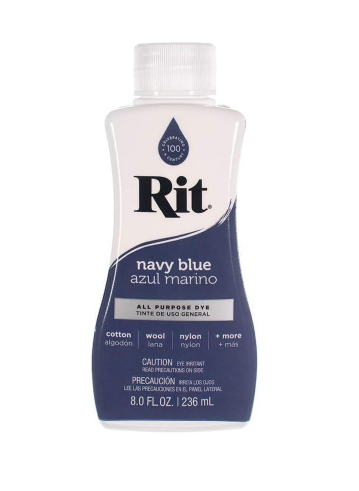 RIT - Rit Dye Liquid – Wide Selection of Colors – 8 Oz. (Navy Blue) - Image 1