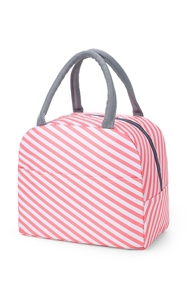 تيديلين حقيبة غداء بتصميم شرائط وردية معزولة وقابلة لإعادة الاستخدام ومقاومة للماء للأطفال أو البالغين، مثالية لصناديق الغداء وصناديق تيفين والنزهات والعمل أو المدرسة - Image 1