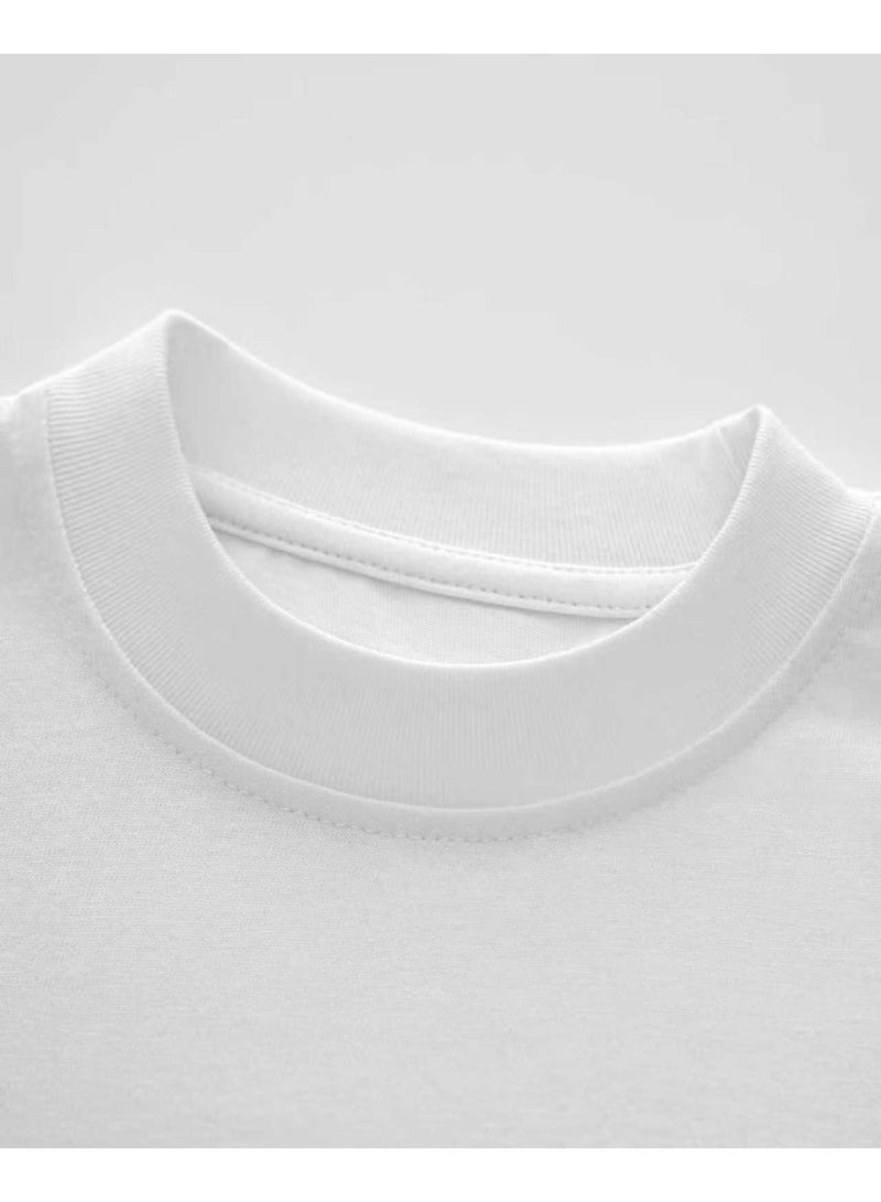 Unisex Casual Crew Neck Short Sleeve T-Shirt with Funny Quote Graphic Print - White - Image 4