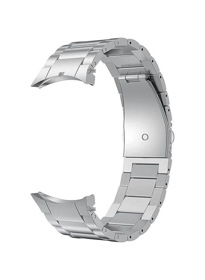 S-Color Stainless Steel Replacement Band Compatible with Samsung Galaxy Watch 5 Pro 45mm Watch 5 40/44mm NO Gap/Zero Gap Stainless Steel Strap Silver - Image 3