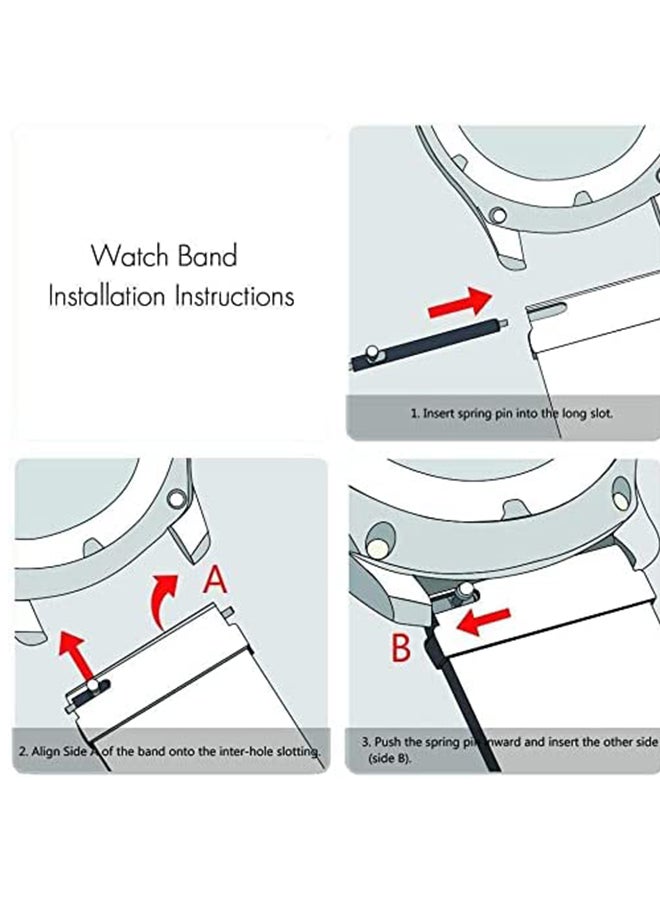 S-Color Stainless Steel Replacement Band Compatible with Samsung Galaxy Watch 5 Pro 45mm Watch 5 40/44mm NO Gap/Zero Gap Stainless Steel Strap Silver - Image 4