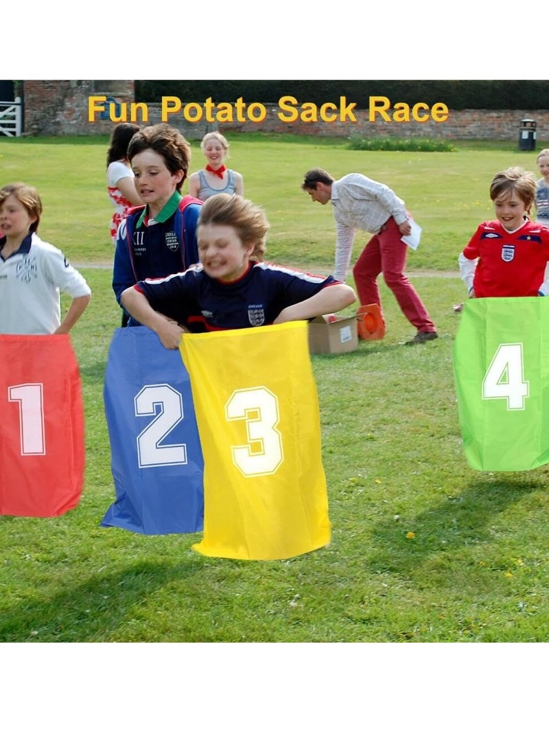 Bukela 4Pcs Potato Sack Race Bags,Outdoor Racing Jumping Bags for Kids,Kids Kangaroo Jumping Bag Balance Training Toys,Multi-Colored Sack Race Set for Birthday Party Sports Day Family Reunions  - Image 5