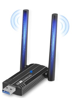 Wireless USB WiFi Adapter, 2.4/5Ghz Wireless Network External Receiver, Driver Free 1300Mbps Dual Band WiFi Dongle, Supporting Windows 11/10/8.1/8/7/XP