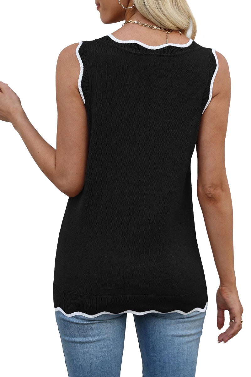 WIHOLL Tank Tops for Women Sleeveless Summer Tops 2026 Spring Lightweight Sweater Vest V Neck Dressy Casual Blouses Fall Fashion Clothing Black M - Image 5
