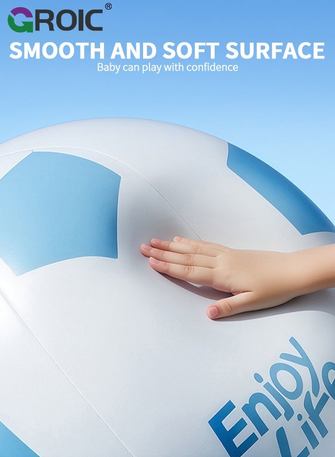 GROIC 1pc Giant Inflatable Soccer Ball - 80CM Beach Volleyball, Soccer Beach Ball with "Enjoy Life" Motif, Sports Gear  for Family Parties, Outdoor/Indoor Games Summer Swimming Pool Water Sports - Image 4