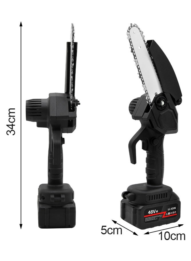 Generic Onehand outdoor mini Chainsaw with Two high volume 48V Battery Powered 1500mAh Battery One-Hand Portable Electric saw for Wood Cutting Tree Branch Trimming Wood Cutting Gardening  - Image 3
