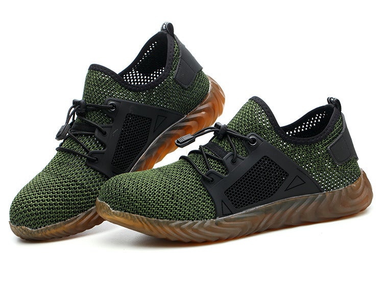 Factory Fly Woven Breathable Safety Shoes Deodorant Lightweight Steel Toe Anti-Smashing Anti-Puncture Safety Shoes - Image 1