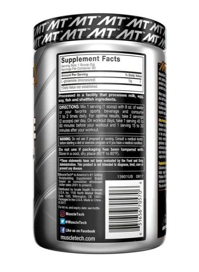 MuscleTech Platinum Glutamine Unflavored  60 Servings 300g - Image 2