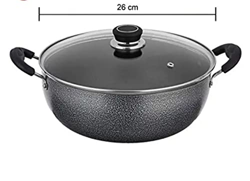 DACE وعاء برياني غير لاصق ديس راصويا مع غطاء زجاجي قاعدة للاندماج 5 لتر أسود - Image 3