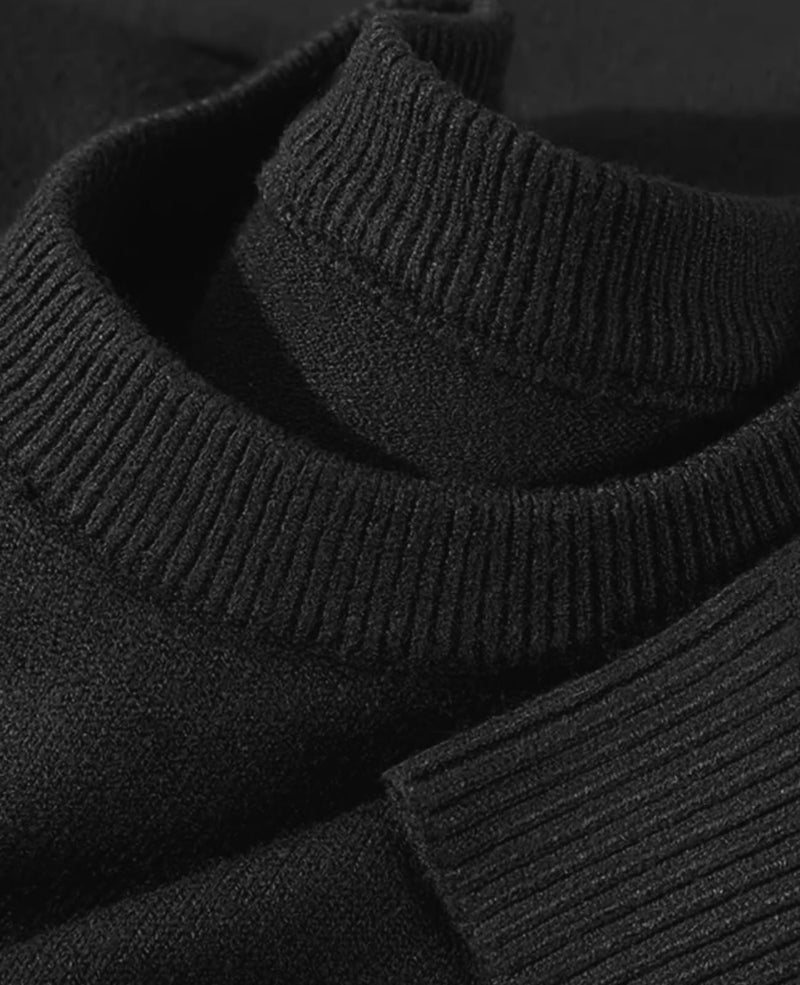 QUALFORT Black Sweaters for Women, Crewneck Long Sleeve Knitwear Black Small - Image 5