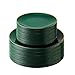 Bestluck 100PCS Green Gold Plastic Plates Green Disposable Plates for Party Wedding Include 50 Dinner Plates 50 Dessert Plates for 50 Guests - Image 1