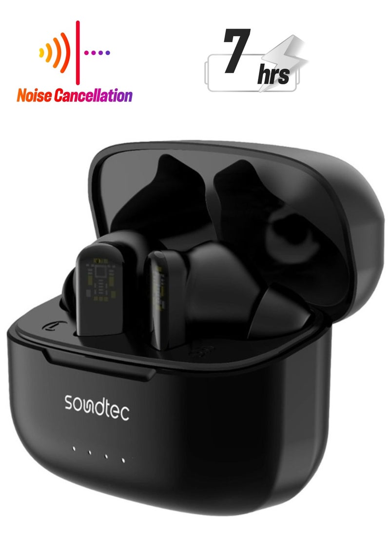 Soundtec ANC & ENC TWS with Transparent Earbuds, Touch Control, 20 Hours Standby time, 300mAh Case Battery Capacity