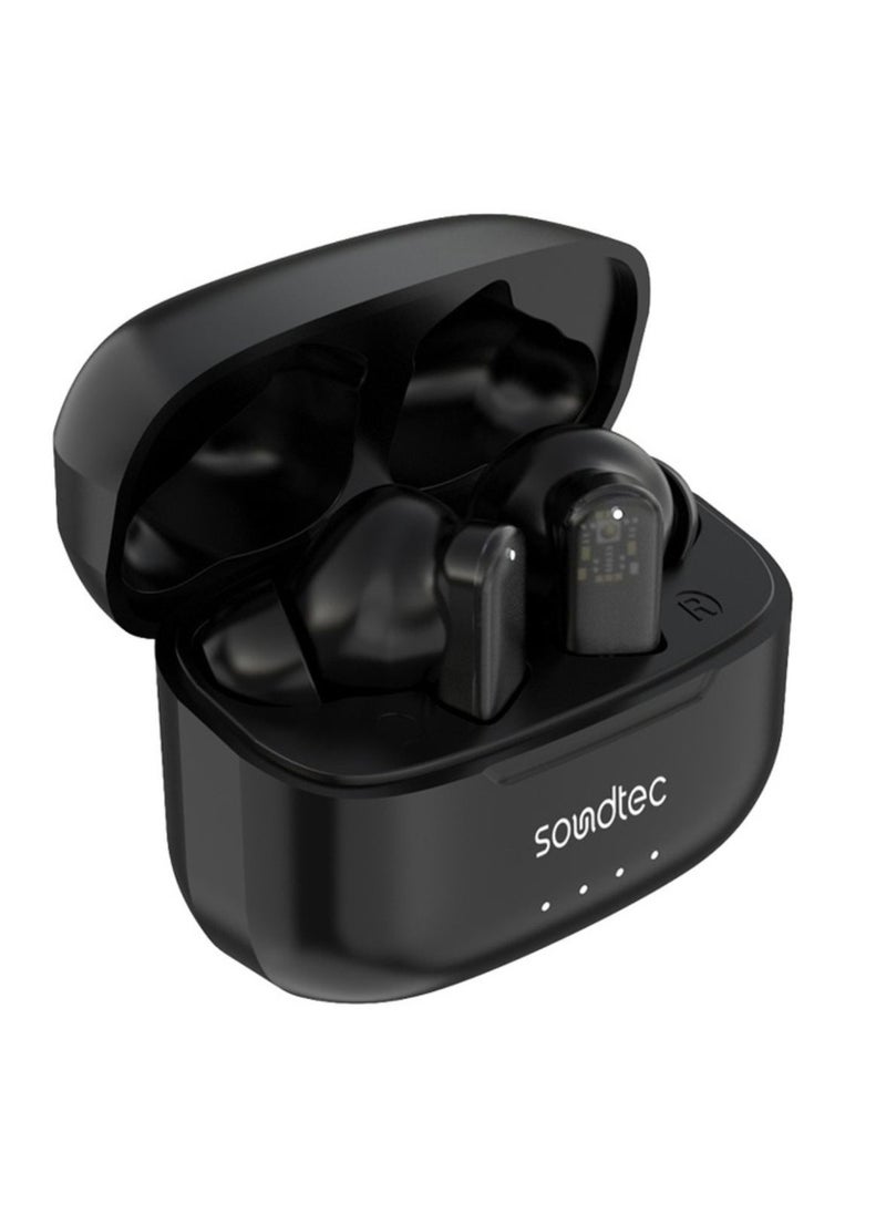 Soundtec ANC & ENC TWS with Transparent Earbuds, Touch Control, 20 Hours Standby time, 300mAh Case Battery Capacity