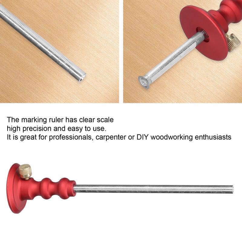 Woodworking Scriber Ruler 0-200mm Wood Marking Gauge Mortise Scribe Tool for Carpenter - Image 2