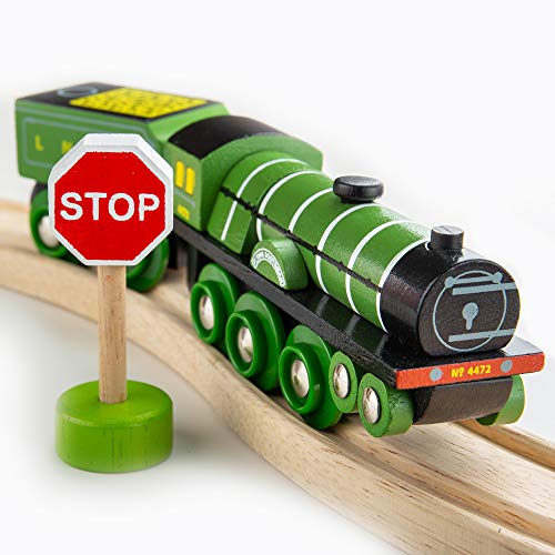 Bigjigs Rail Flying Scotsman Toy Train | Green Model for Wooden Track Set | Heritage Collection Railway Figures & Accessories | Great Gifts for 3+ Year Old Kids | Educational Tool for Toddlers - Image 4