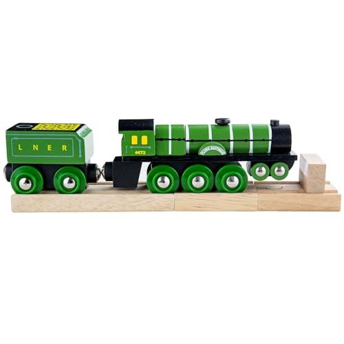 Bigjigs Rail Flying Scotsman Toy Train | Green Model for Wooden Track Set | Heritage Collection Railway Figures & Accessories | Great Gifts for 3+ Year Old Kids | Educational Tool for Toddlers - Image 1