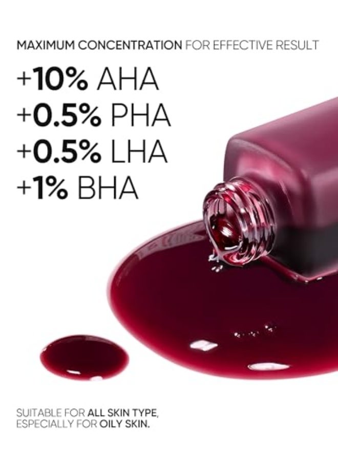 سكينتفيك محلول تقشير 12% AHA BHA PHA LHA، علاج حب الشباب بحمض الجليكوليك للوجه، سيروم تقشير مقشر للبشرة الباهتة والخشنة والدهنية مع المسام المسدودة والخلايا الميتة - Image 4