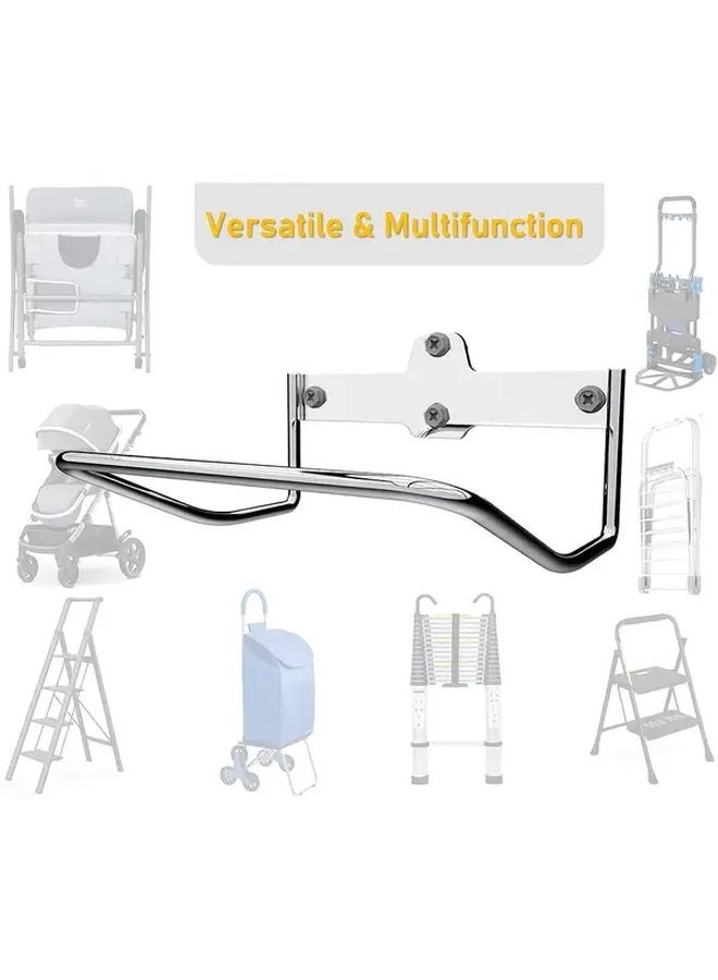 خطاف سلم ثقيل من الفولاذ المقاوم للصدأ مثبت على الحائط منظف مرآب - Image 3