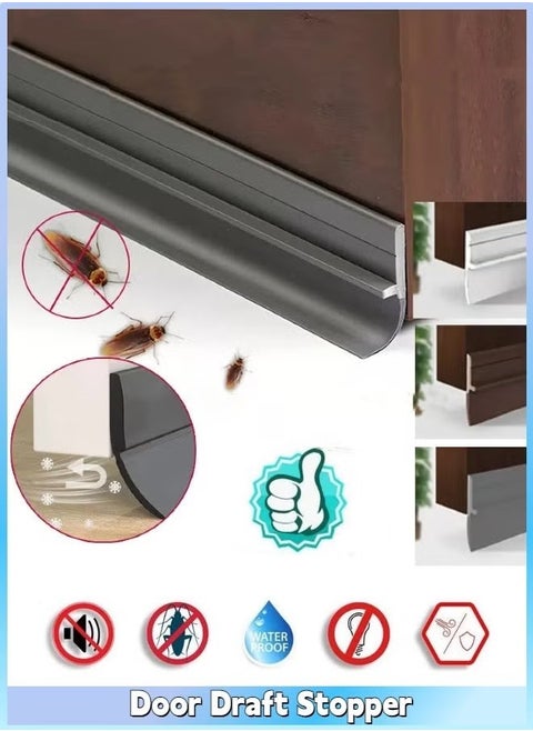 Door & Window Seal, Door Draft Stopper, Door Bottom Soundproofing Sticker, Self-adhesive Seal for Door Frame, For wind and dust insulation, sound insulation and heat insulation（Brown）