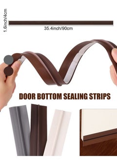 oldlaiben Door & Window Seal, Door Draft Stopper, Door Bottom Soundproofing Sticker, Self-adhesive Seal for Door Frame, For wind and dust insulation, sound insulation and heat insulation（Brown）  - Image 2
