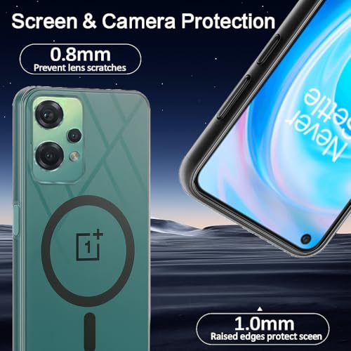 SHINESTAR Shockproof Ultra-Hybrid Back Cover for OnePlus Nord CE 2 Lite 5G | Crystal Clear Slim Transparent Case | Stylish Design | Compatible Only with Magnetic Accessories – Black - Image 3