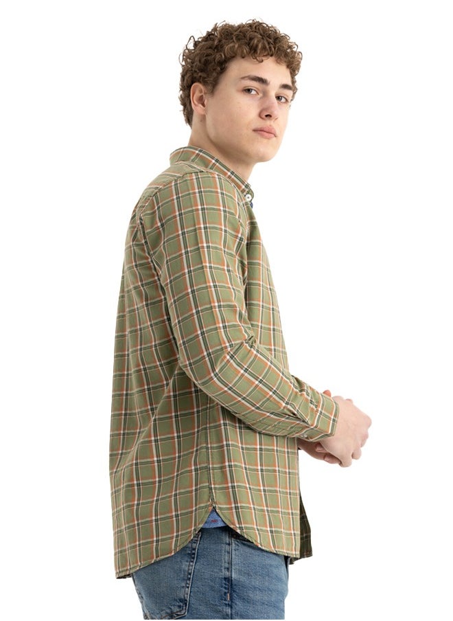 clever - Shirt Men's, Stylish, Oxford Cotton ,Green, Multicolor - Image 1