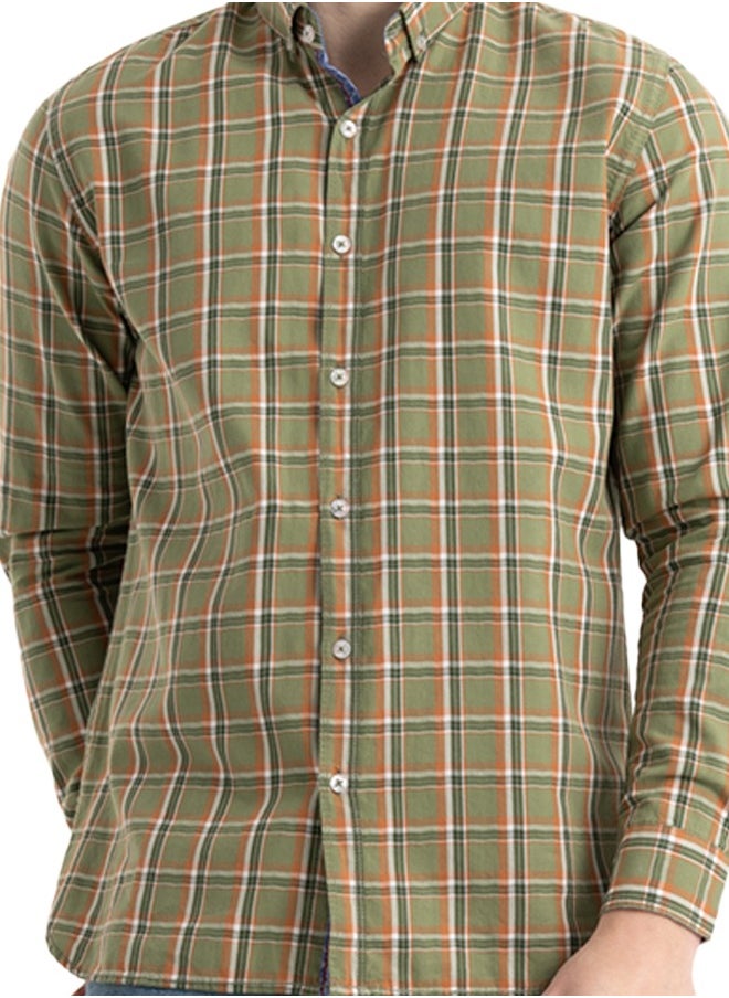 clever - Shirt Men's, Stylish, Oxford Cotton ,Green, Multicolor - Image 1
